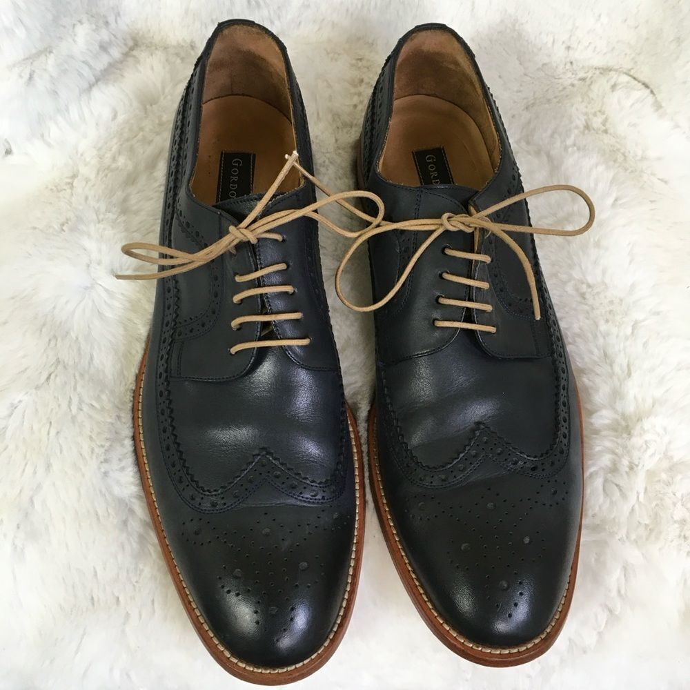Gordon Rush Men’s Victor Lace Up Wingtip Oxford Leather Dress Shoes Black 11